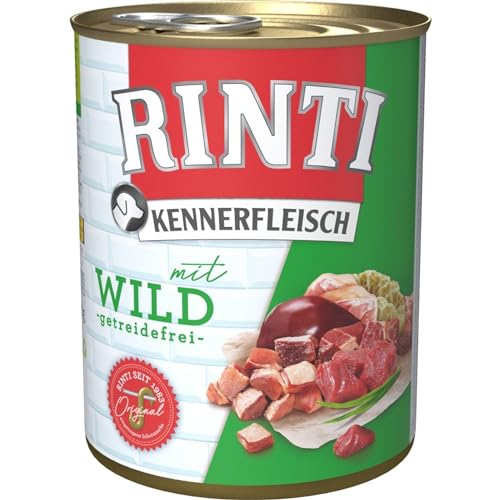 12er Pack Rinti Pur Kennerfleisch Wild 800g von Rinti