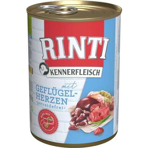 24er Pack Rinti Pur Kennerfleisch Geflügelherzen 400g von Rinti