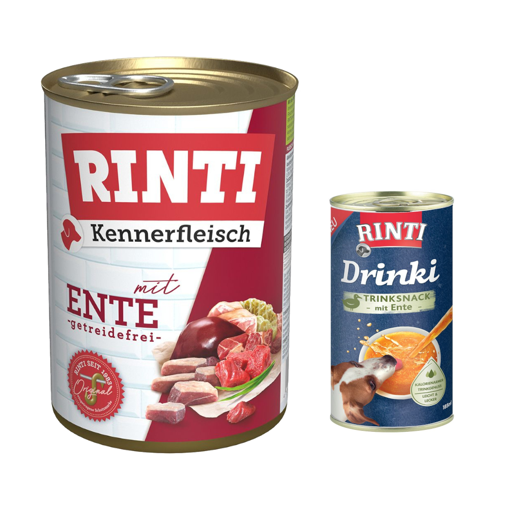 6 x 400 g RINTI Kennerfleisch + 185 ml Drinki mit Ente gratis! - Ente von Rinti