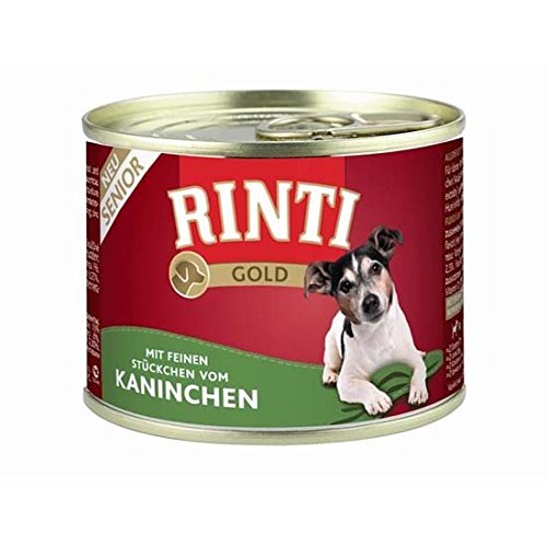 Gold Senior Kaninchen Hundenassfutter ältere Hunde 12x 185g (8,99 €/kg) von Rinti