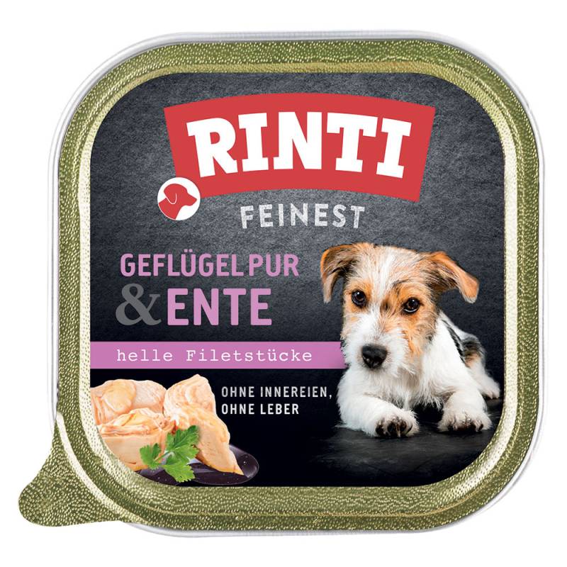 Megapack RINTI Feinest Schälchen 44 x 150 g - Geflügel pur & Ente von Rinti