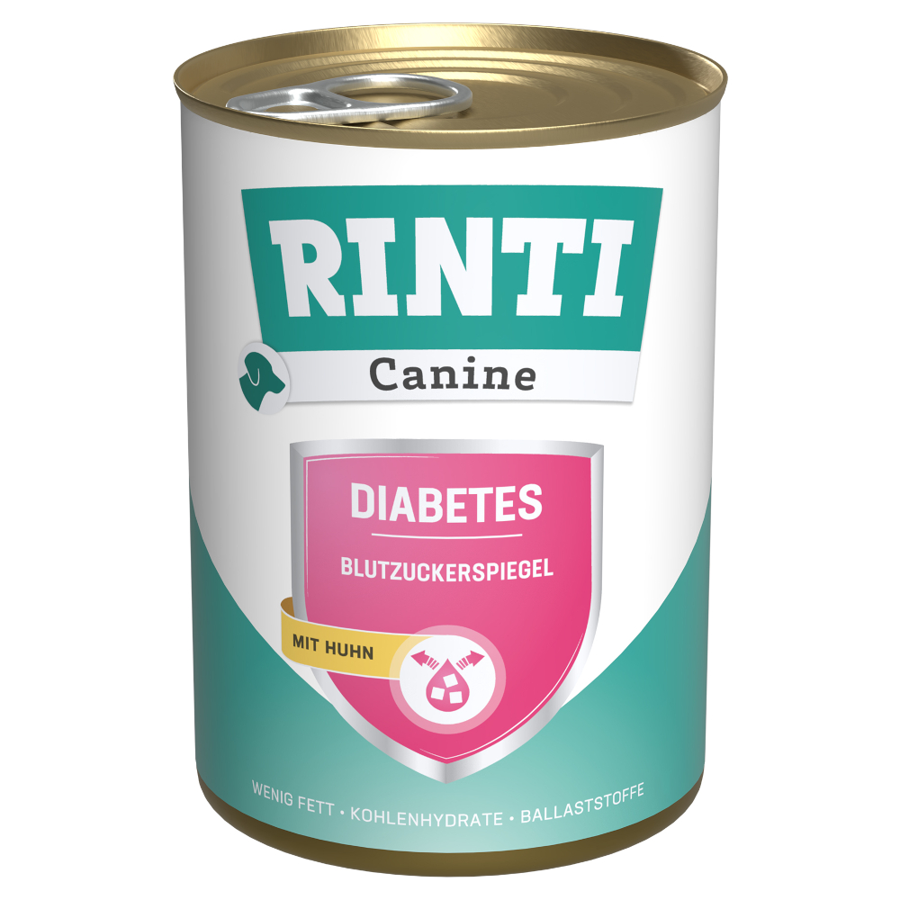 RINTI Canine Diabetes mit Huhn 400 g - 12 x 400 g von Rinti