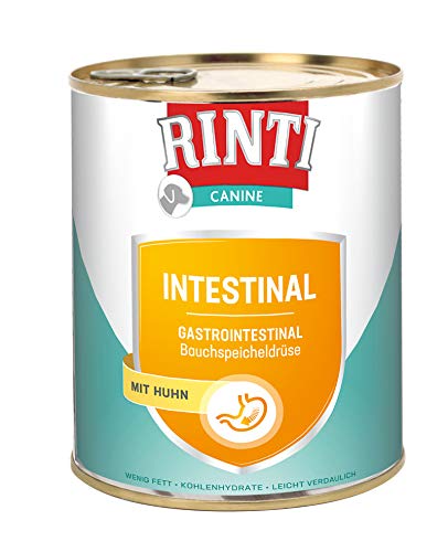 RINTI - Canine Intestinal | Leicht verdauliches Diät Nassfutter für ausgewachsene Hunde mit gastrointestinalen Problemen. Alleinfutter mit erhöhtem Elektrolytgehalt in der Dose | 6x800g Huhn von Rinti