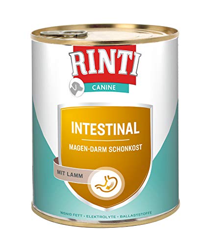 RINTI - Canine Intestinal | Leicht verdauliches Diät Nassfutter für ausgewachsene Hunde mit gastrointestinalen Problemen. Alleinfutter mit erhöhtem Elektrolytgehalt in der Dose | 6x800g Lamm von Rinti