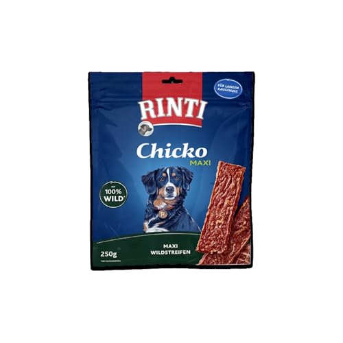 RINTI - Chicko Maxi Wild | Kalorienarme Hundesnacks aus 100% frischem Wildfleisch für ausgewachsene Hunde. Zuckerfreie Hundeleckerlies ohne künstliche Zusätze im Frischebeutel | 9x250g von Rinti