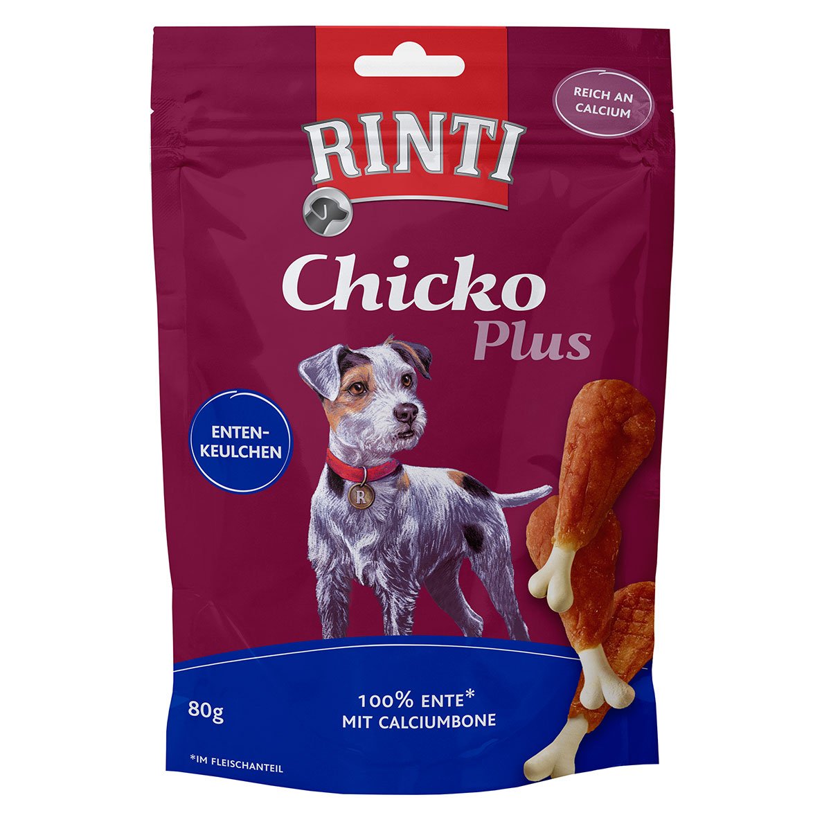RINTI Chicko Plus Entenkeulchen 6x80g RINTI Chicko Plus Entenkeulchen 6x80g von Rinti