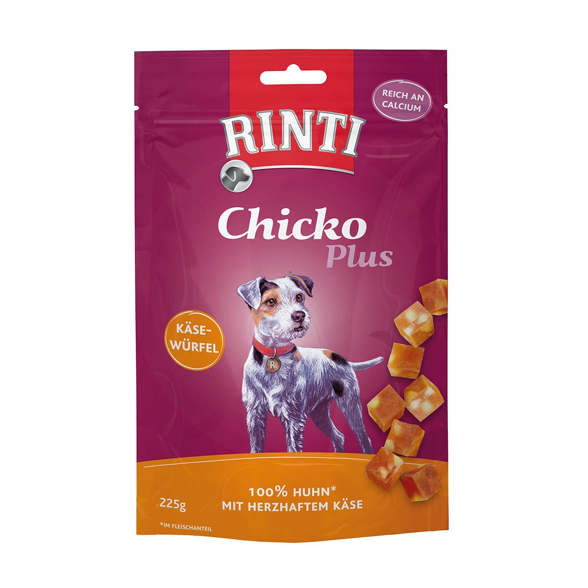 RINTI Chicko Plus Käsewürfel mit Huhn 3x225g von Rinti