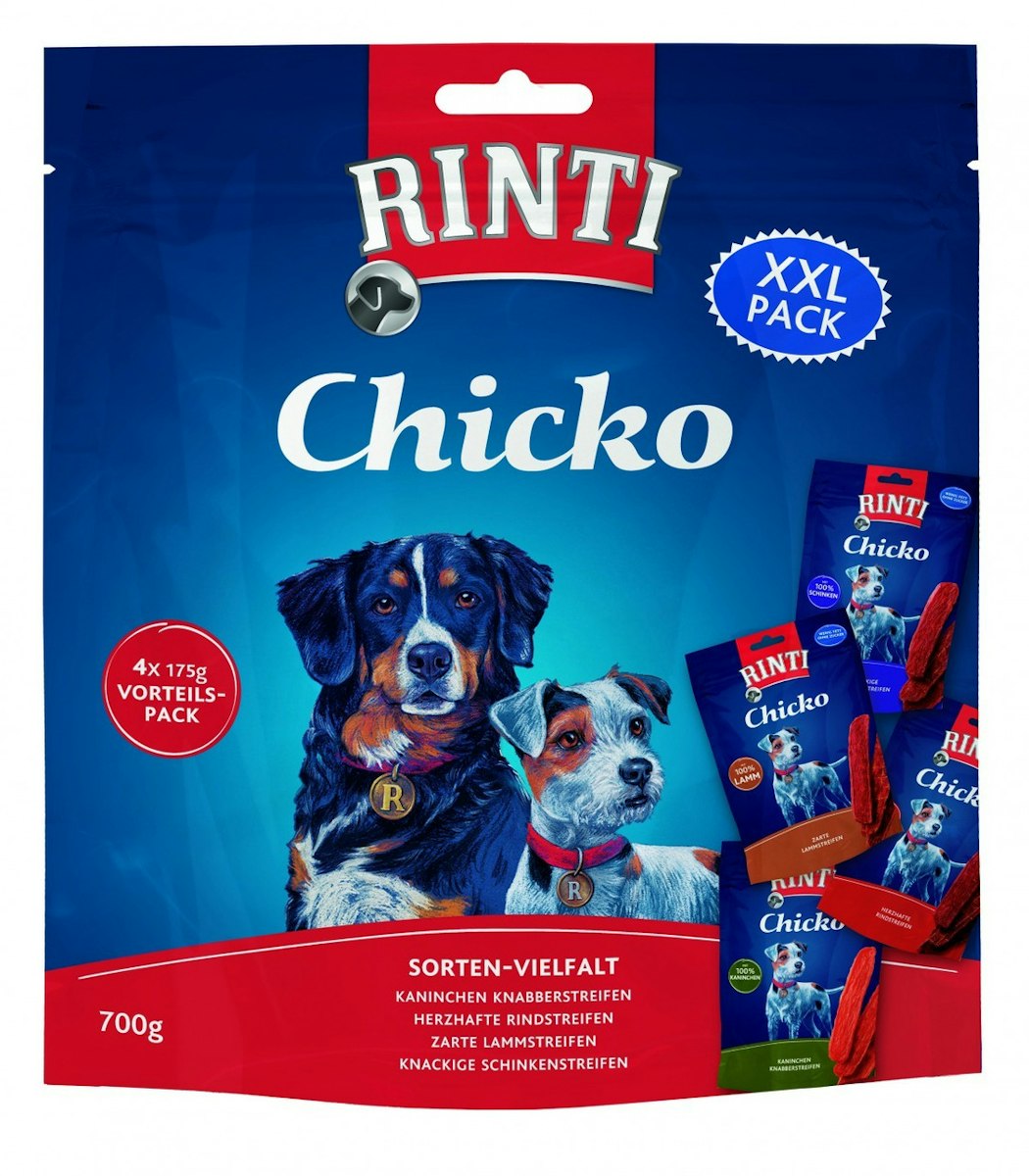 RINTI Chicko Sortenvielfalt XXL PACK Hundesnacks 4 x 4 x 175 Gramm