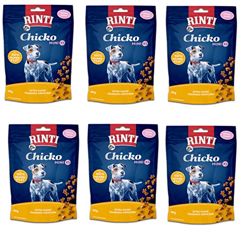 RINTI Extra Chicko Mini XS mit Huhn für kleine Hunde - Bundle - 6 x 80g von Rinti