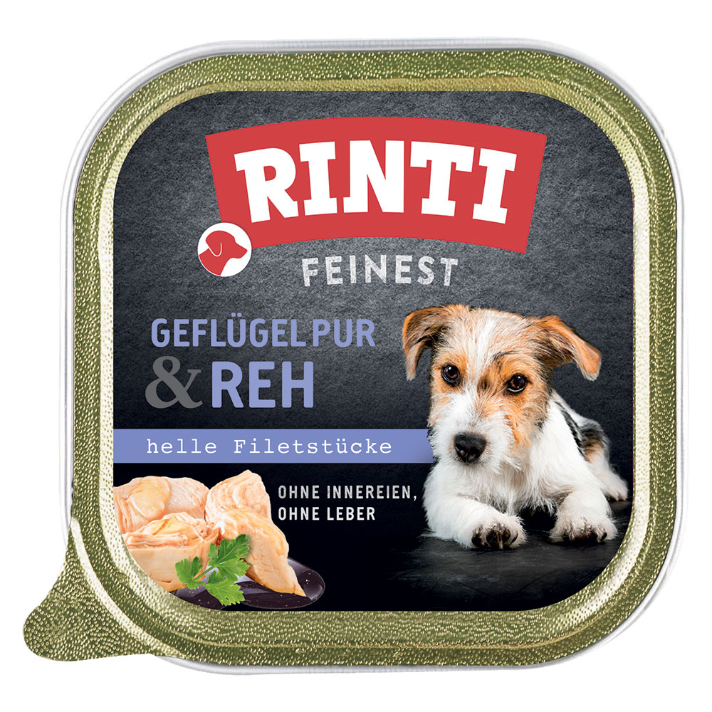 RINTI Feinest Schälchen 11 x 150 g - Geflügel pur & Reh von Rinti