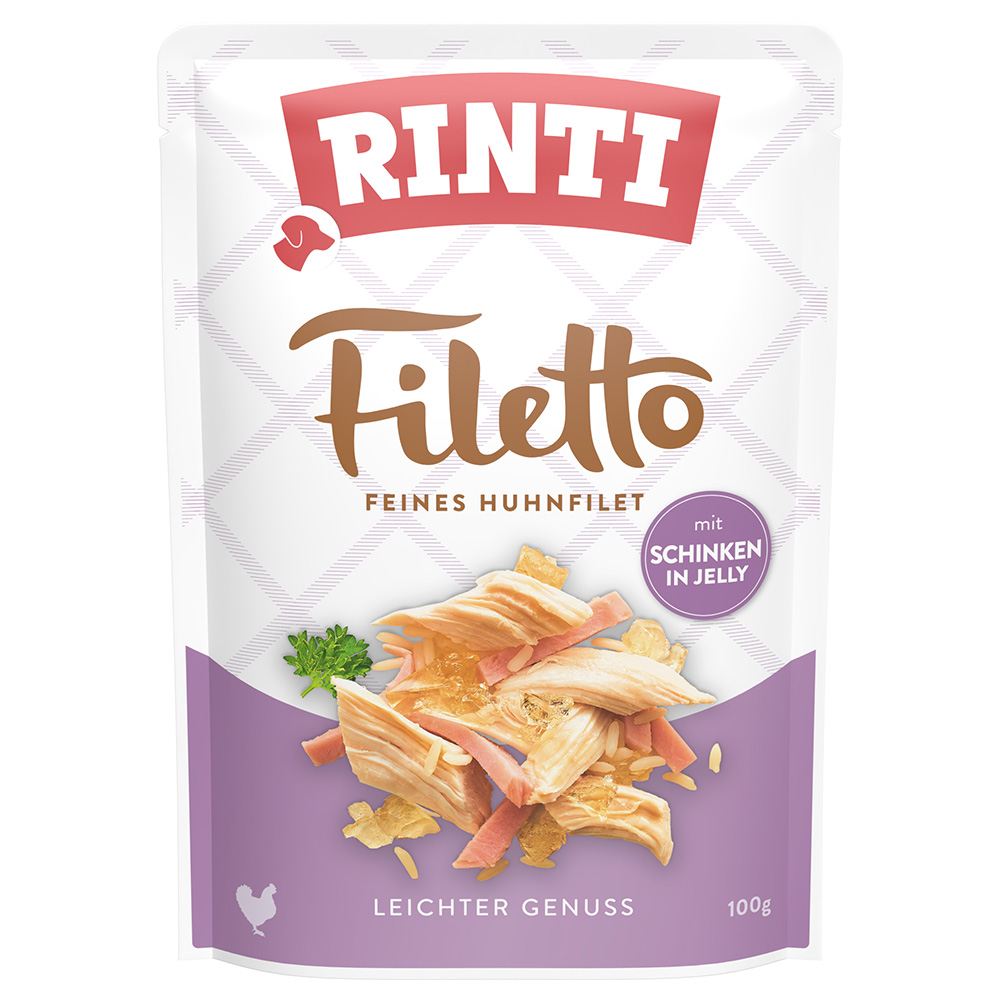 RINTI Filetto Pouch in Jelly 24 x 100 g - Huhn mit Schinken von Rinti