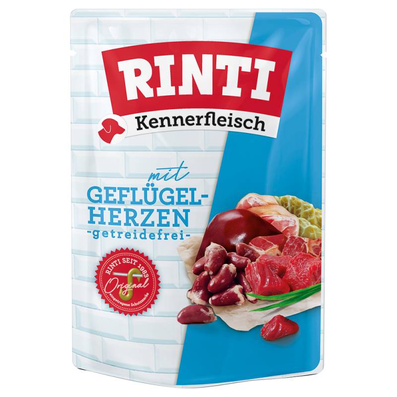 RINTI Kennerfleisch Pouches 10 x 400 g - Geflügelherzen von Rinti