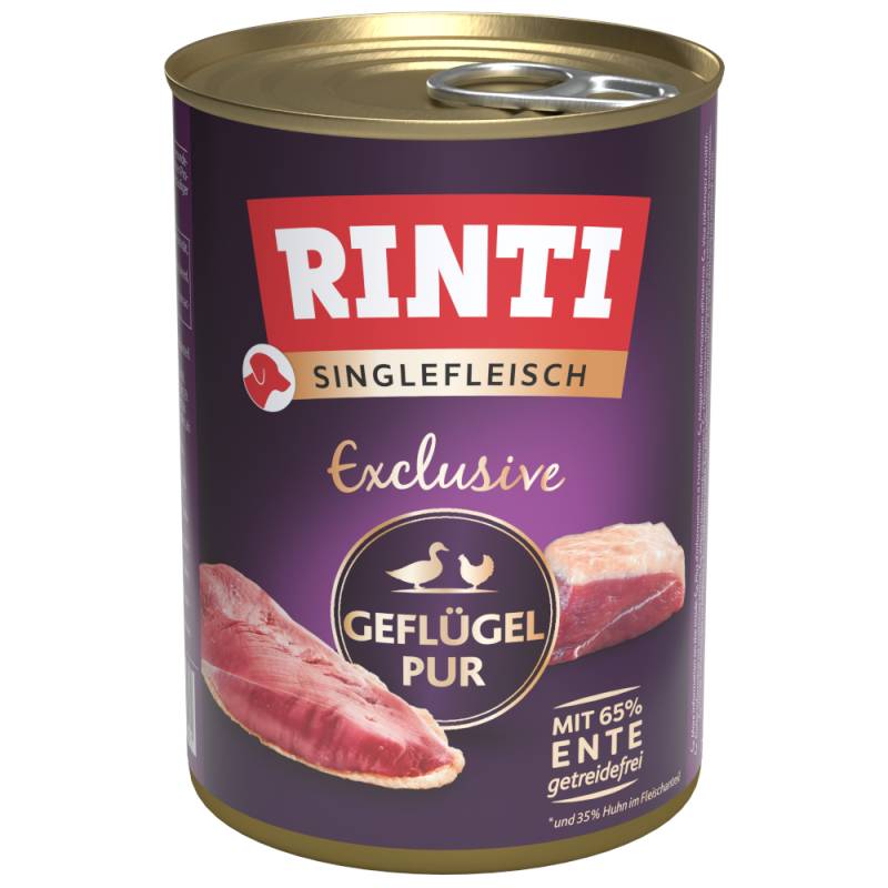 RINTI Singlefleisch 24 x 400 g - Exclusive Geflügel pur von Rinti