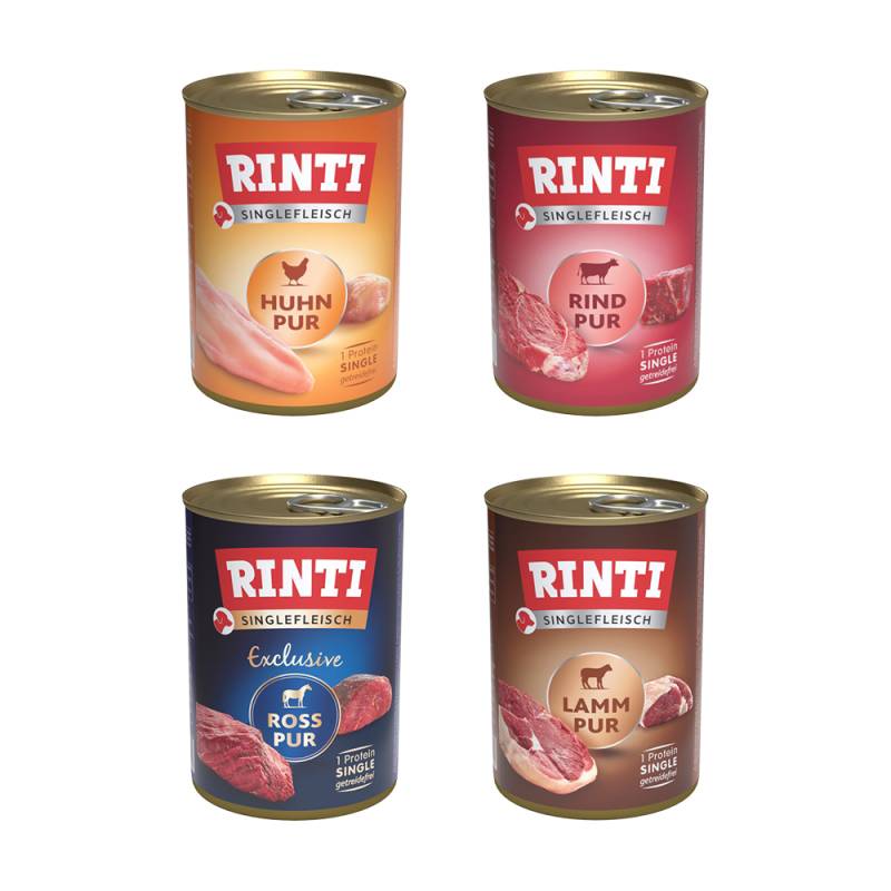 RINTI Singlefleisch 24 x 400 g - Mixpaket: 4 Sorten von Rinti