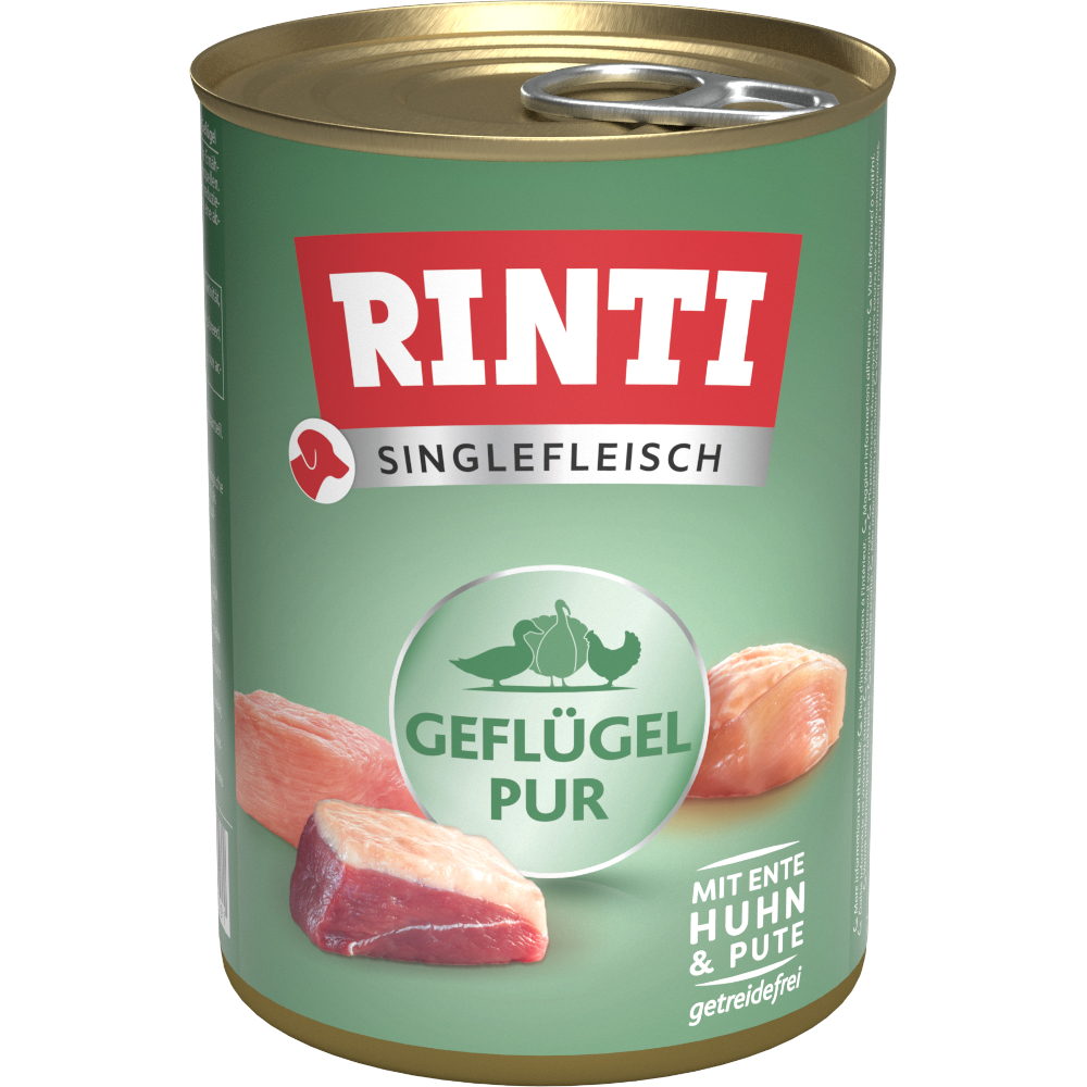 RINTI Singlefleisch 6 x 400 g - Geflügel pur RINTI Singlefleisch 6 x 400 g - Geflügel pur von Rinti