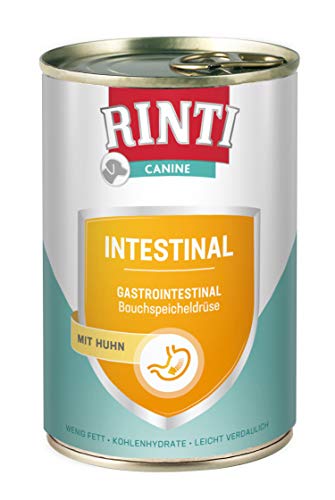 RINTI - Canine Intestinal | Leicht verdauliches Diät Nassfutter für ausgewachsene Hunde mit gastrointestinalen Problemen. Alleinfutter mit erhöhtem Elektrolytgehalt in der Dose | 12x400g Huhn von Rinti