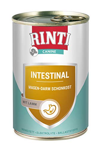 RINTI - Canine Intestinal | Leicht verdauliches Diät Nassfutter für ausgewachsene Hunde mit gastrointestinalen Problemen. Alleinfutter mit erhöhtem Elektrolytgehalt in der Dose | 12x400g Lamm von Rinti