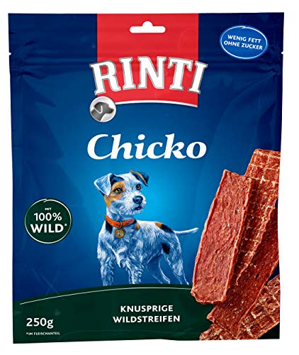 Rinti - Chicko | Leicht verdauliche Wildfleischstreifen aus 100% Wildfleisch für ausgewachsene Hunde. Fettarmer und zuckerfreier Hundesnack ohne Zusatzstoffe im Frischebeutel | 9x250g Wild von Rinti