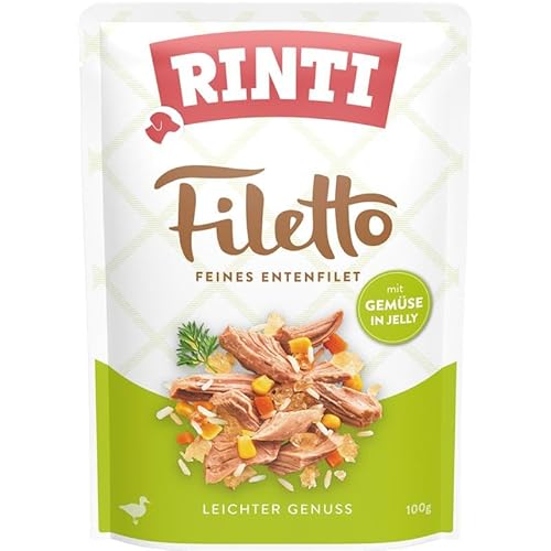 Rinti Filetto Jelly Ente & Gemüse | 24x 100g Hundenassfutter von Rinti