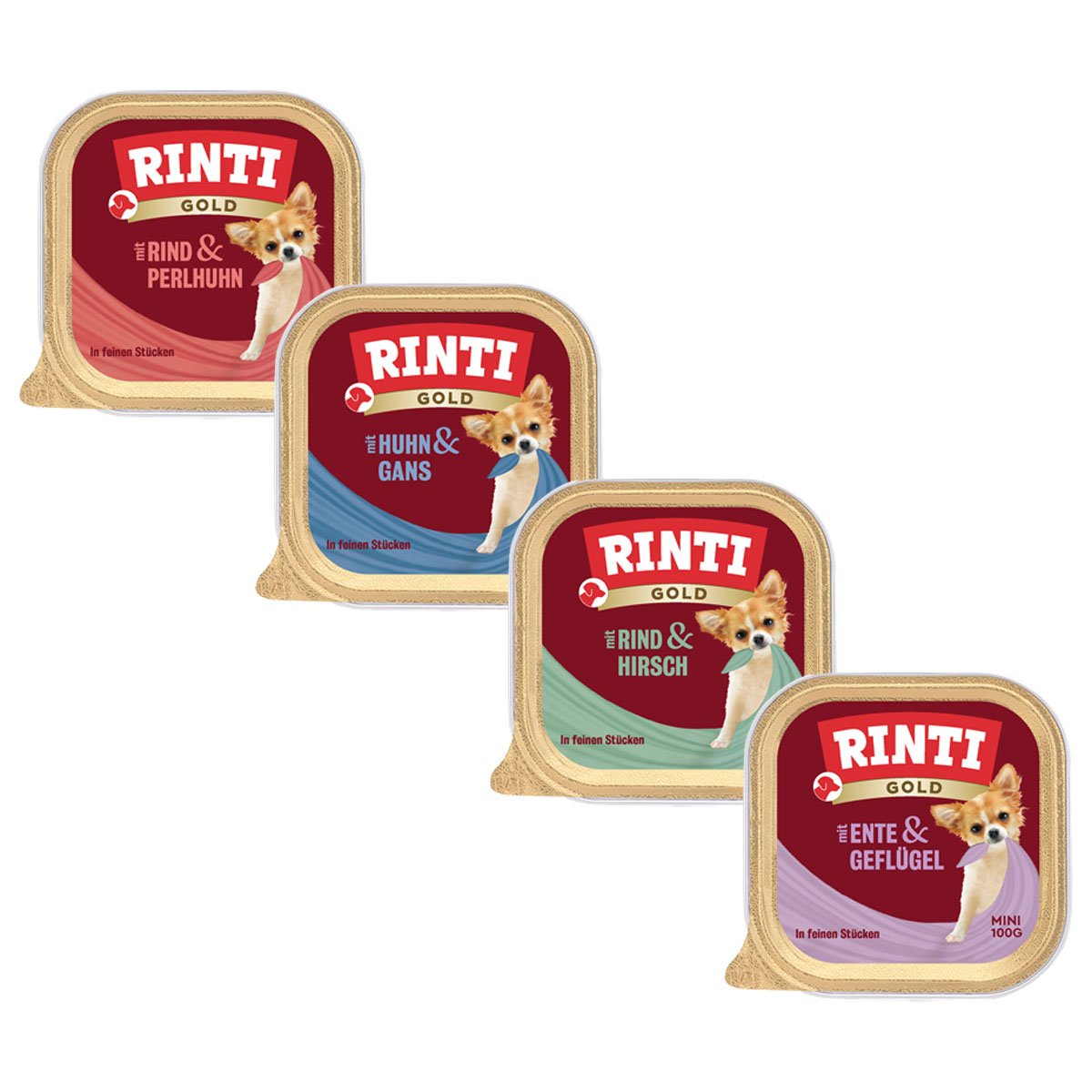 Rinti Gold Mini feine Stückchen Mix 4 Sorten 64x100g von Rinti