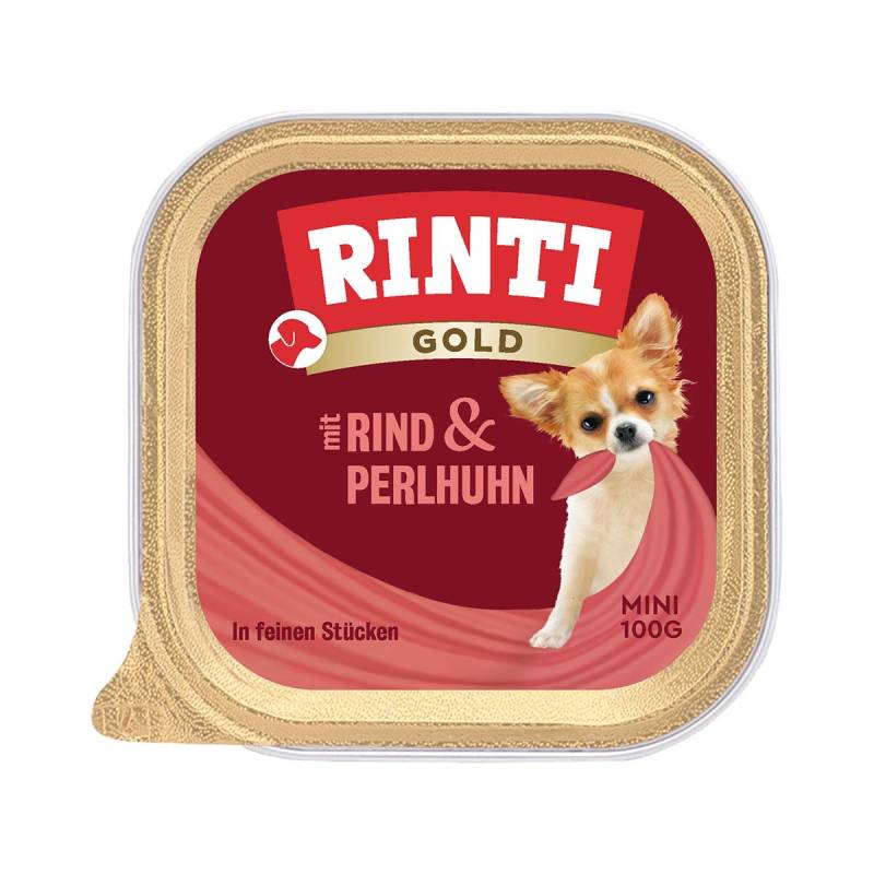 Rinti Gold Mini feine Stückchen von Rind & Perlhuhn 16x100g von Rinti