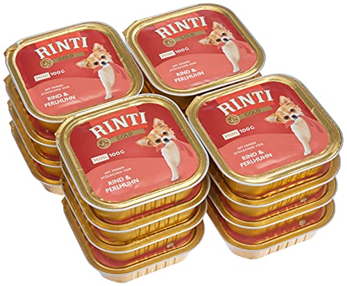 Rinti Gold mini Rind & Perlhuhn, 16er Pack (16 x 100 g) von Rinti