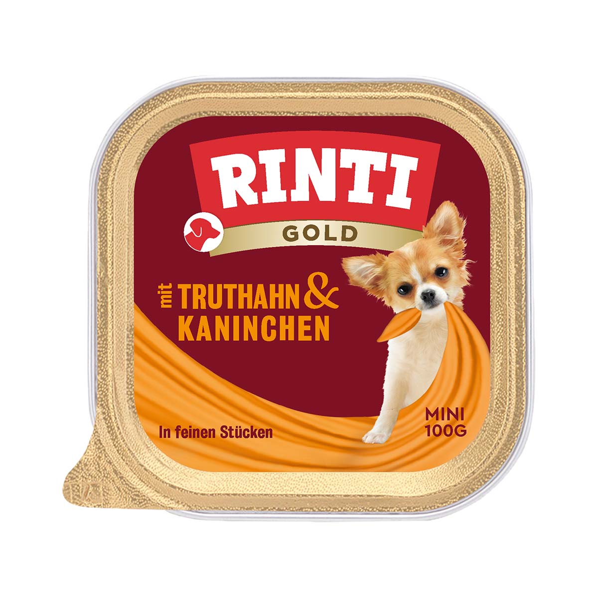 Rinti Hunde-Nassfutter Gold Mini Truthahn & Kaninchen 16x100g von Rinti