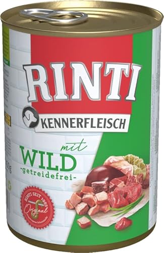 Rinti Hundenassfutter Kennerfleisch mit Wild 6x400g von Rinti