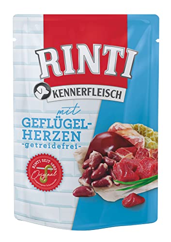 Rinti Kennerfleisch Geflügelherzen Pouch, 15er Pack (15 x 0.4 kilograms) von Rinti