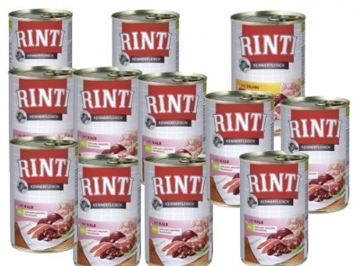 Rinti Kennerfleisch Hundefutter Mix Paket 12 x 400g Dose von Rinti