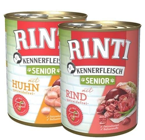 Rinti Kennerfleisch Multipack Senior 24 x 800 g mit Huhn & Rind von Rinti