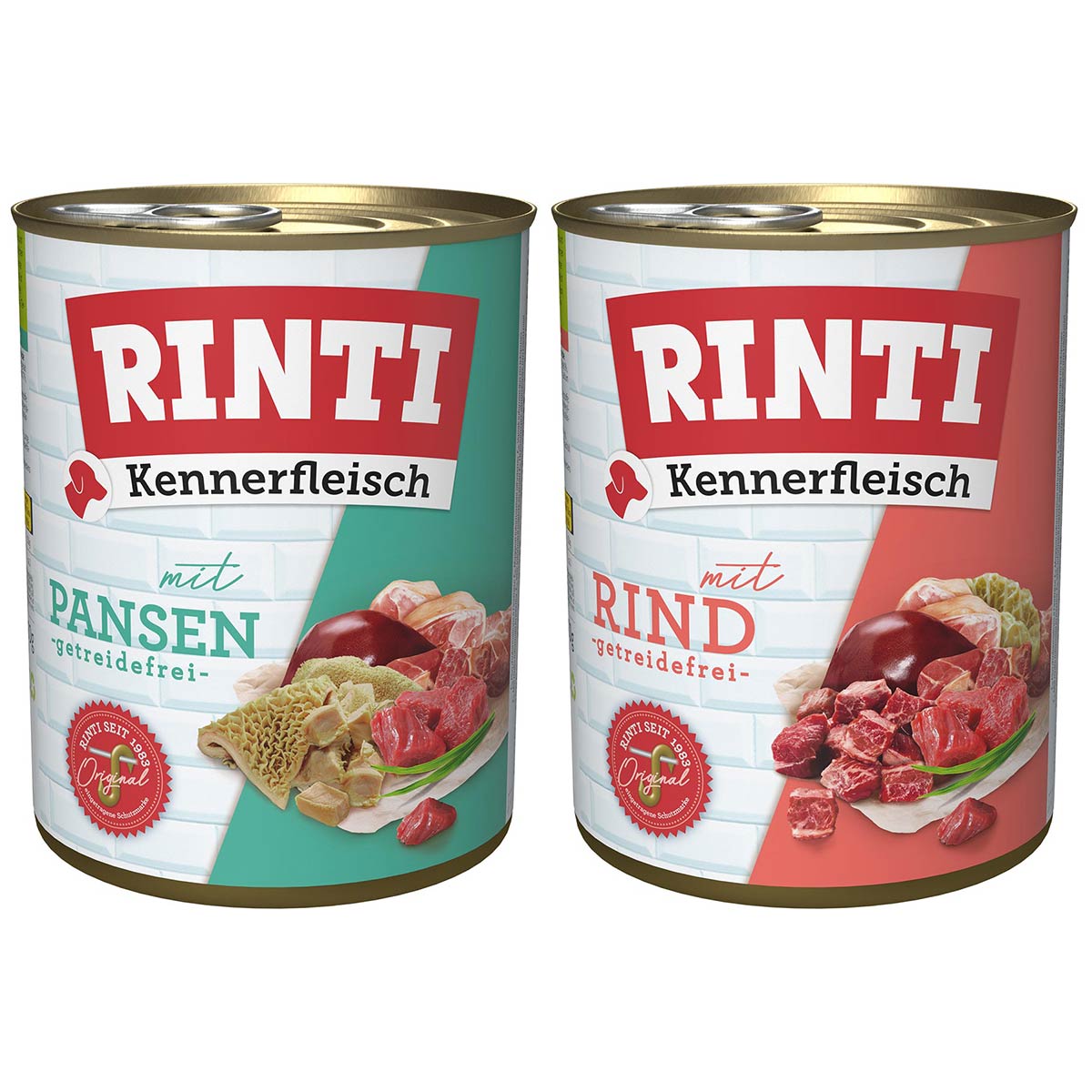 Rinti Kennerfleisch pur Mix Rind & Pansen 24x800g von Rinti