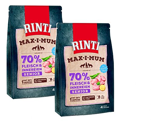 Rinti Max-i-Mum Senior Huhn 4kg Trockenfutter für Hunde Größe 2 x 4kg von Rinti