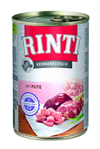 Rinti Pur Kennerfleisch Pute für Hunde, 12er Pack (12 x 800 g) von Rinti