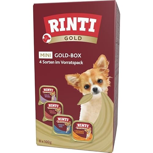 Rinti Schale Gold Mini Goldbox | 32x100g Hundefutter von Rinti