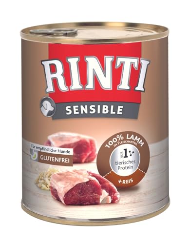 Rinti Sensible Lamm & Reis | 6X 800g Nassfutter für Hunde von Rinti