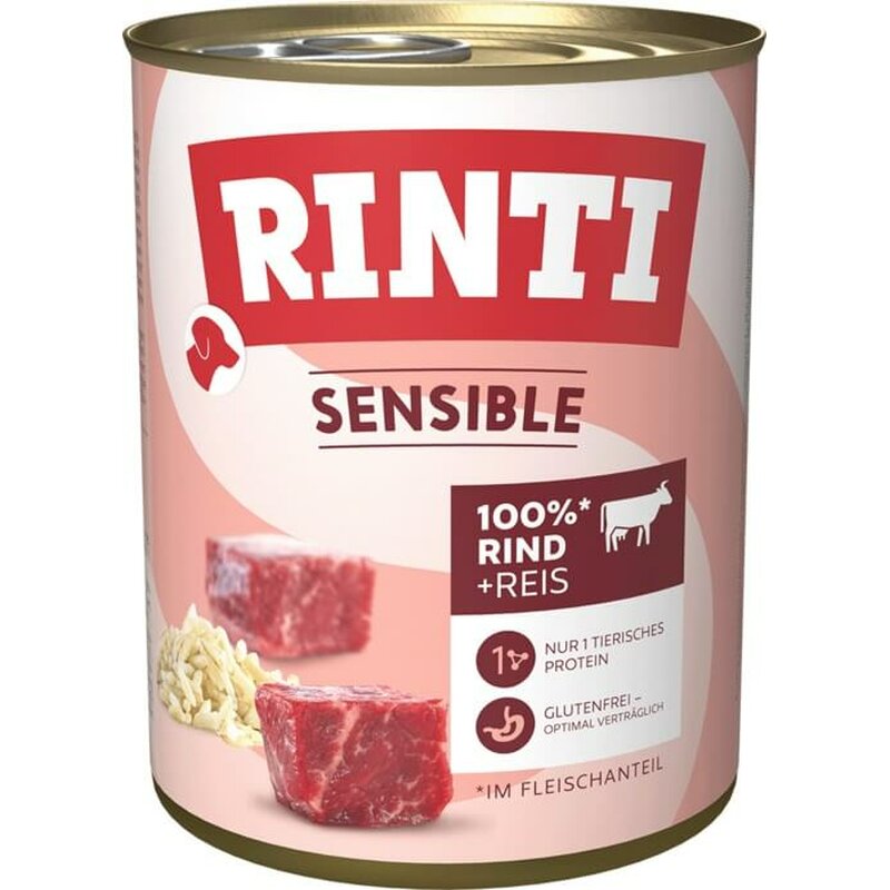 Rinti Sensible Rind & Reis 800 g (4,11 € pro 1 kg) von Rinti