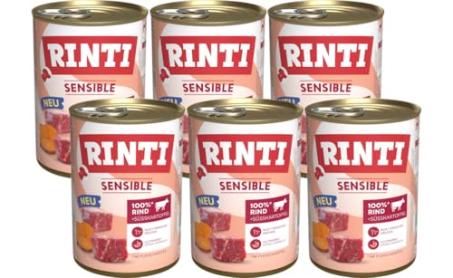 Rinti Sensible Rind & Süßkartoffel 6 x 400g | Hochwertiges Nassfutter für empfindliche Hunde | Getreidefrei, glutenfrei, ohne Soja | Nur eine tierische Proteinquelle Rinti Sensible Rind & Süßkartoffel 6 x 400g | Hochwertiges Nassfutter für empfindliche Hunde | Getreidefrei, glutenfrei, ohne Soja | Nur eine tierische Proteinquelle von Rinti
