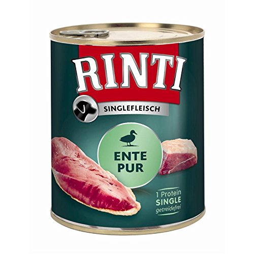 Rinti Singlefleisch Ente Pur 800g - Sie erhalten 6 Packung/en; Packungsinhalt 0,8 kg von Rinti