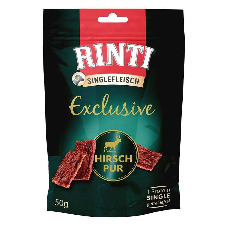 Rinti Singlefleisch Exclusive Snack Hirsch pur 12x50g von Rinti