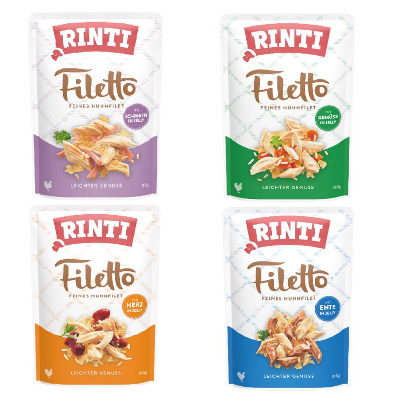 Sparpaket RINTI Filetto Pouch in Jelly 48 x 100 g - Mix (4 Sorten) von Rinti