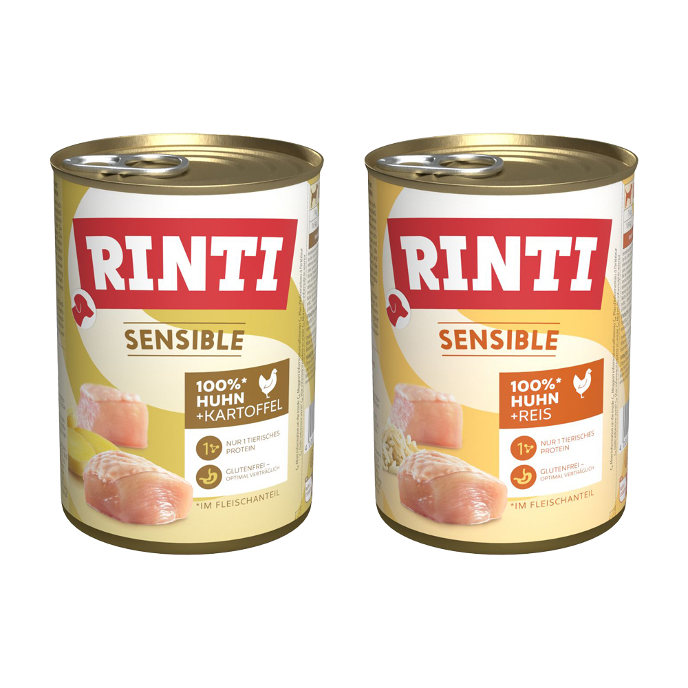 Sparpaket RINTI Sensible 12 x 400 g - Mixpaket Huhn: 2 Sorten von Rinti