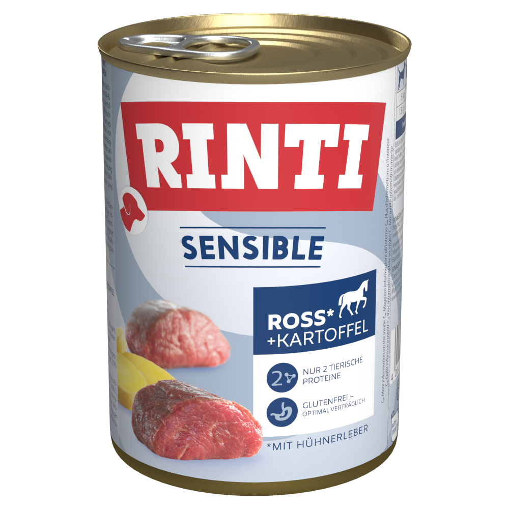 Sparpaket RINTI Sensible 12 x 400 g - Ross, Hühnerleber & Kartoffel Sparpaket RINTI Sensible 12 x 400 g - Ross, Hühnerleber & Kartoffel von Rinti