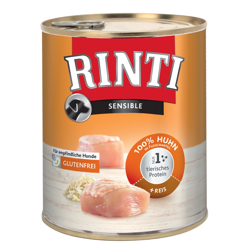 Sparpaket RINTI Sensible 24 x 800g - Huhn & Reis von Rinti