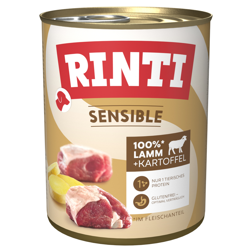 Sparpaket RINTI Sensible 24 x 800g - Lamm & Kartoffel von Rinti