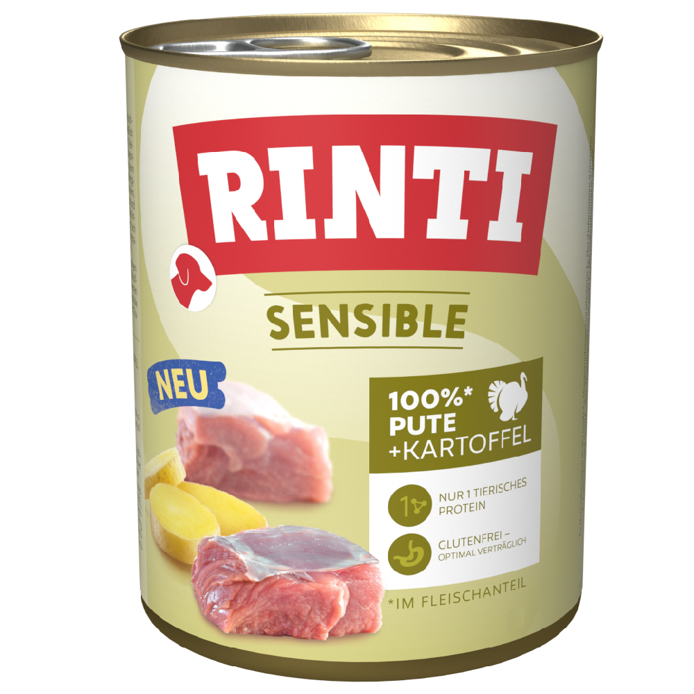 Sparpaket RINTI Sensible 24 x 800g - Pute & Kartoffel von Rinti