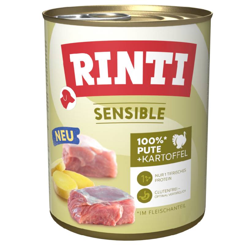 Sparpaket RINTI Sensible 24 x 800g - Pute & Kartoffel von Rinti