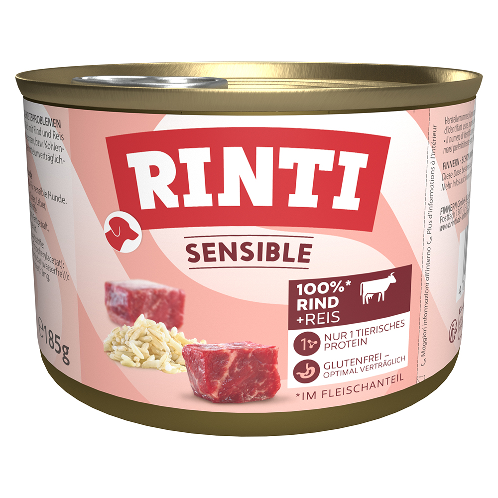 Sparpaket RINTI Sensible 48 x 185 g - Rind & Reis von Rinti