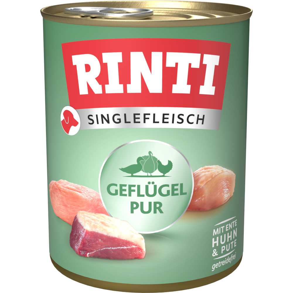 Sparpaket RINTI Singlefleisch 24 x 800g - Geflügel Pur von Rinti