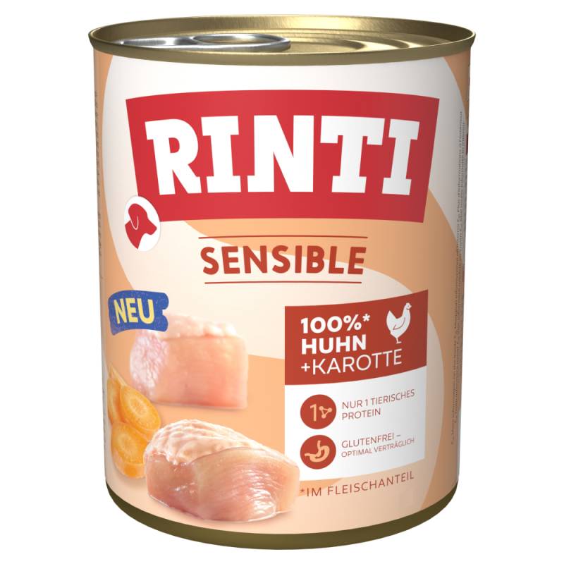 Sparpaket: RINTI Sensible 12 x 800 g - Huhn & Karotte von Rinti